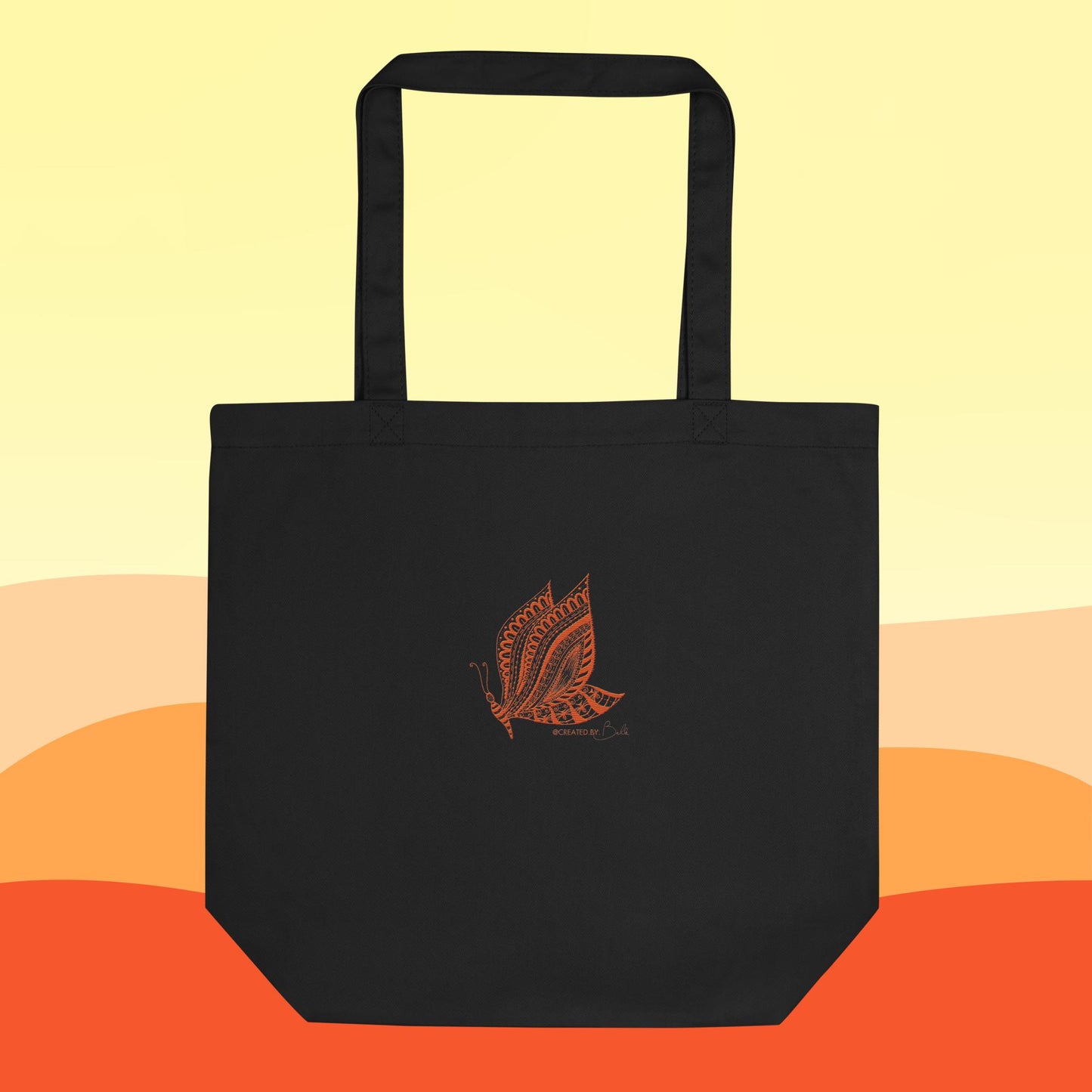 The Butterfly: Embroidered Eco Tote Bag in Orange