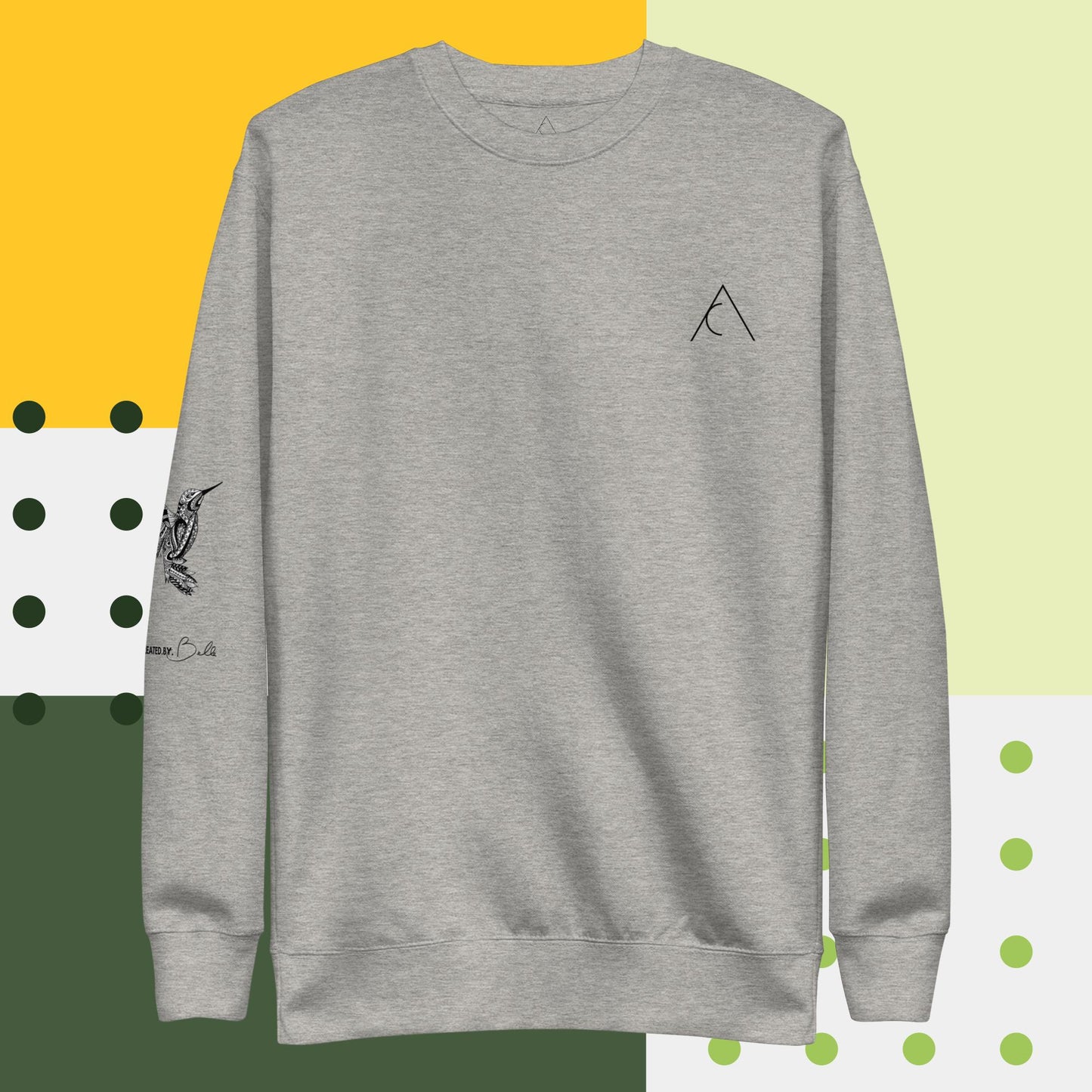 The Bird: Unisex Premium Sweatshirt with Sleeve Print